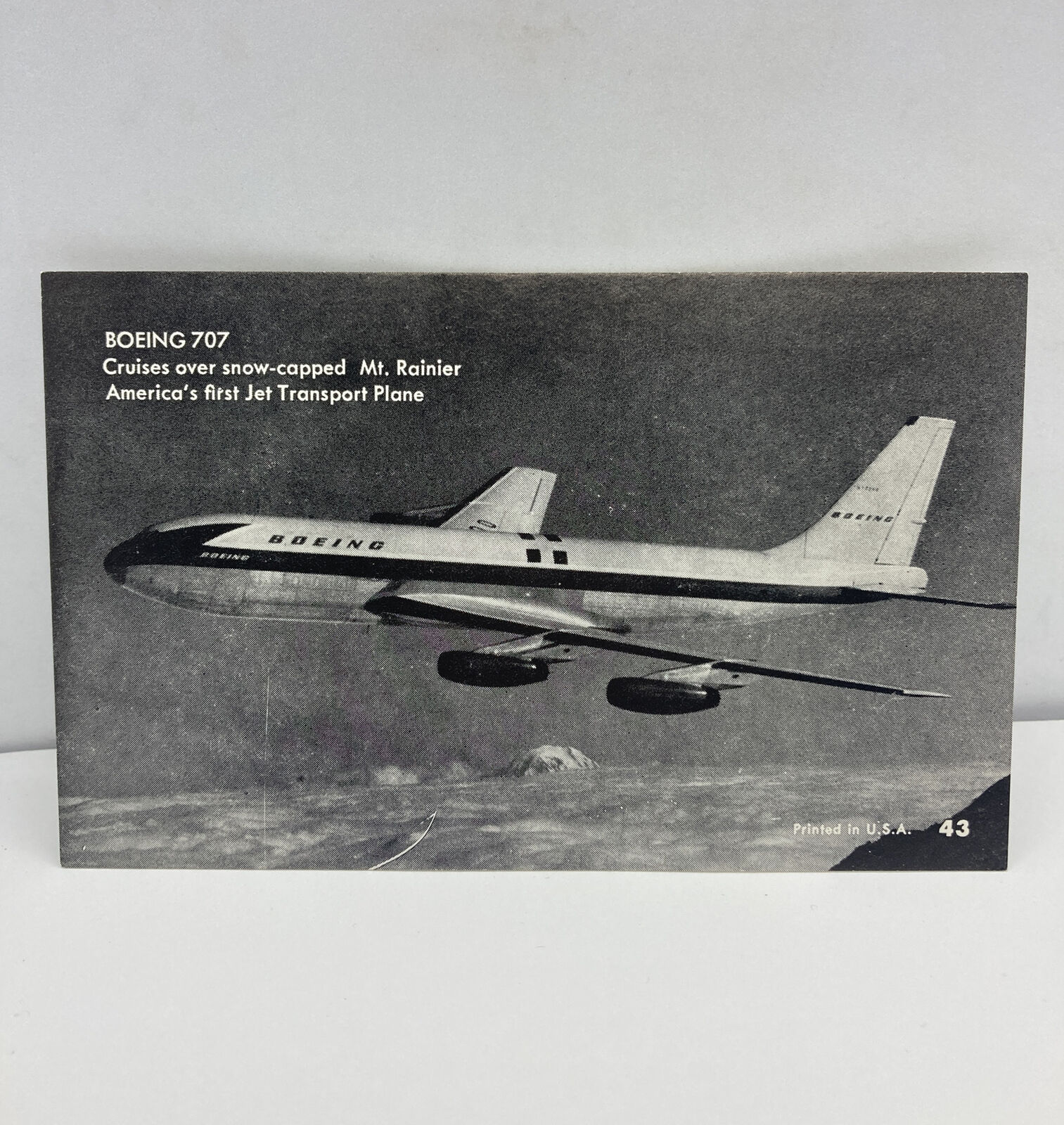 AIRPLANE TRADING CARD BOEING 707 AMERICA\'S FIRST JET TRANSPORT