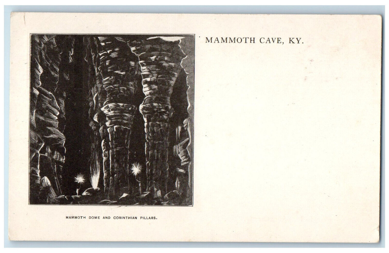 c1905 Mammoth Dome And Corinthian Pillars Mammoth Cave Kentucky KY Postcard