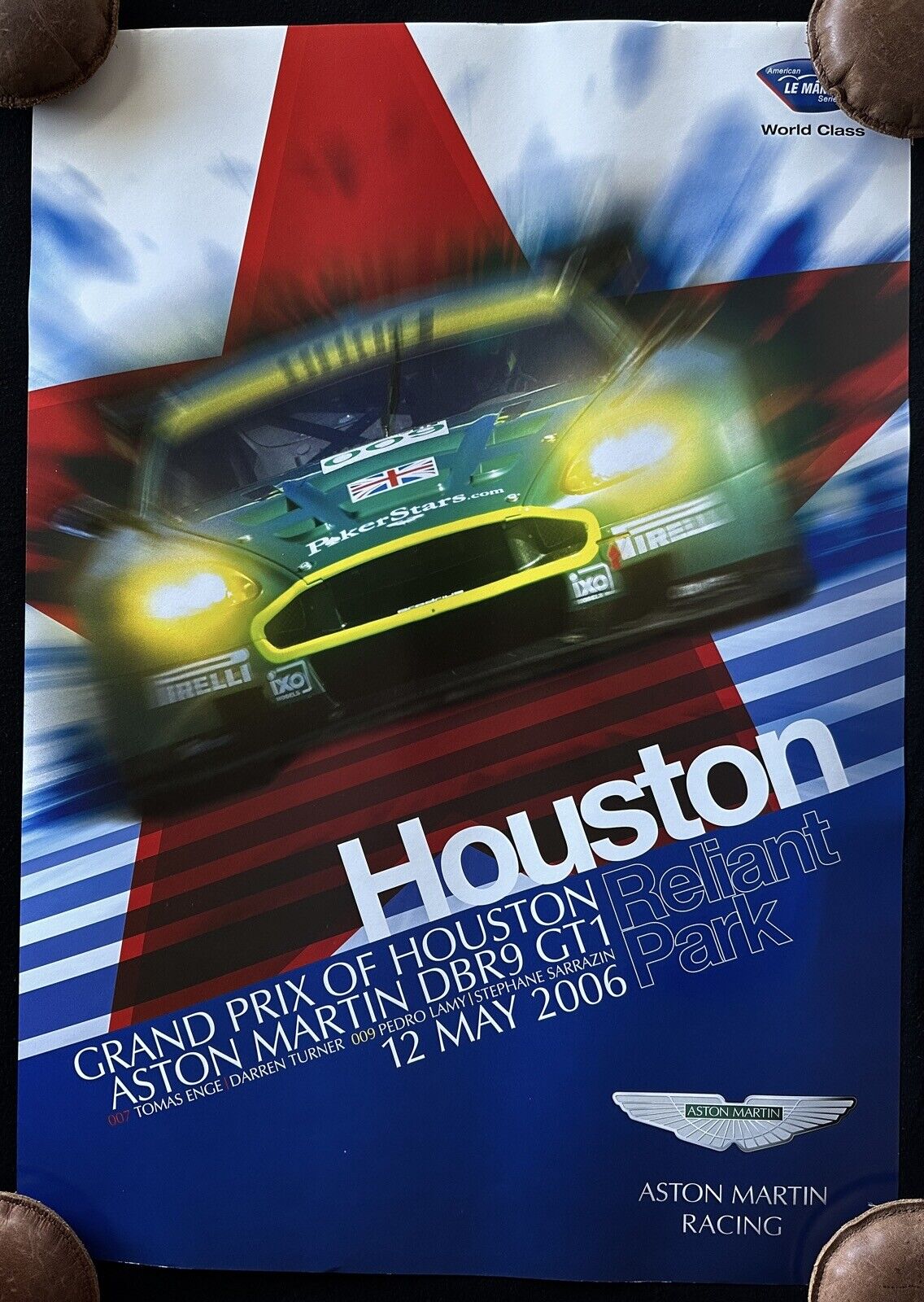2006 Aston Martin DBR9 GT1 Poster American Le Mans Series ALMS Houston Mid-Ohio