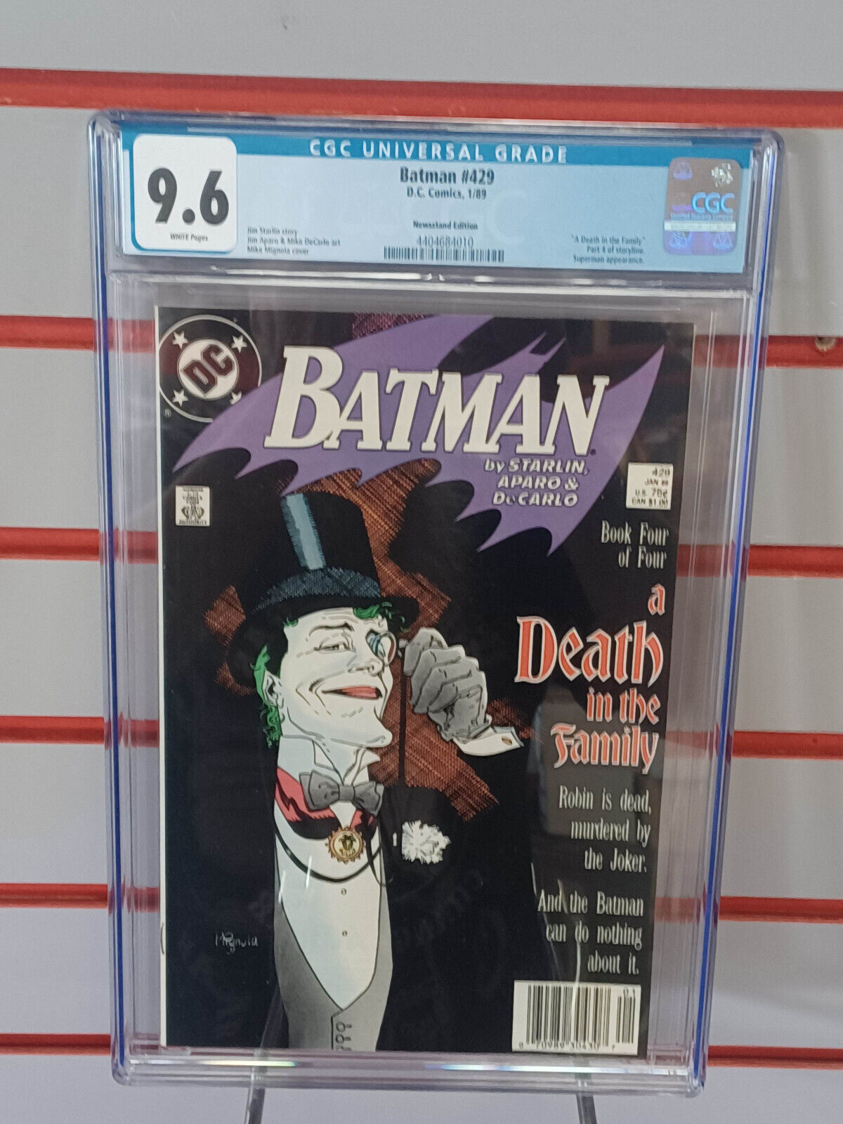BATMAN #429 NEWSSTAND (DC, 1989) CGC 9.6 ~ DEATH IN THE FAMILY ~ White Pages