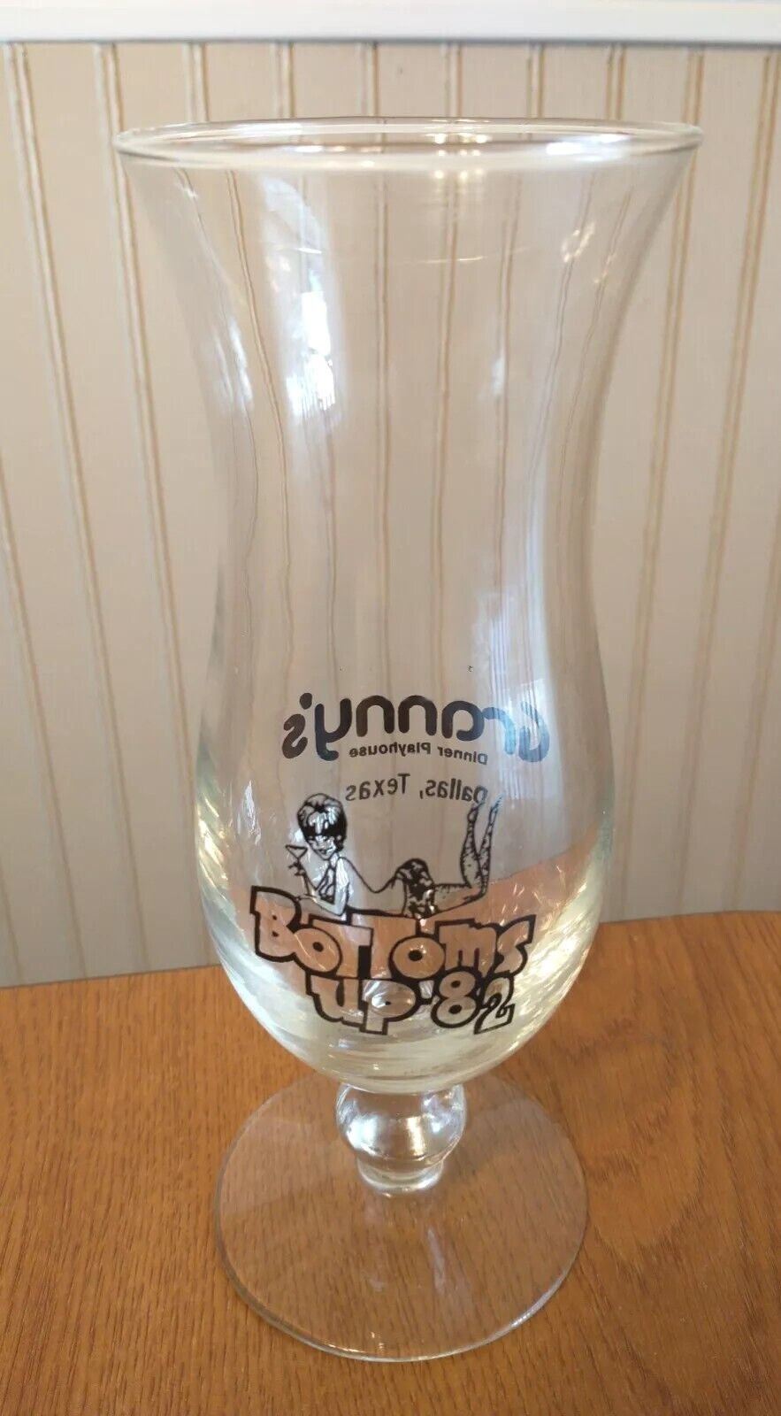 Vintage Granny\'s Dinner Playhouse Dallas Texas 1982 Bottoms Up Alcohol Glass 8\