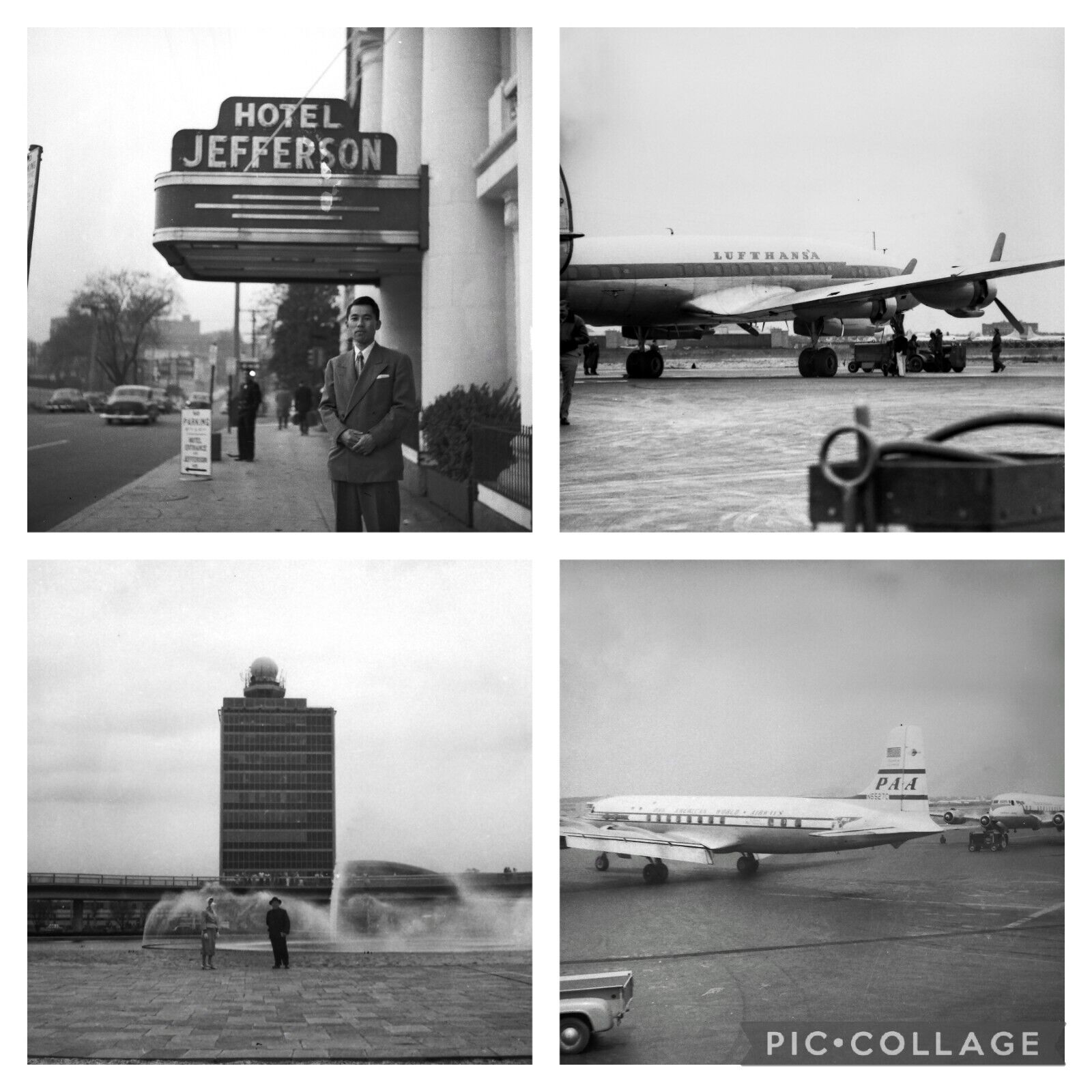 5 Vintage Old 1965 Photo Negatives JFK Airport Tower Lufthansa Pan Am Airplanes 