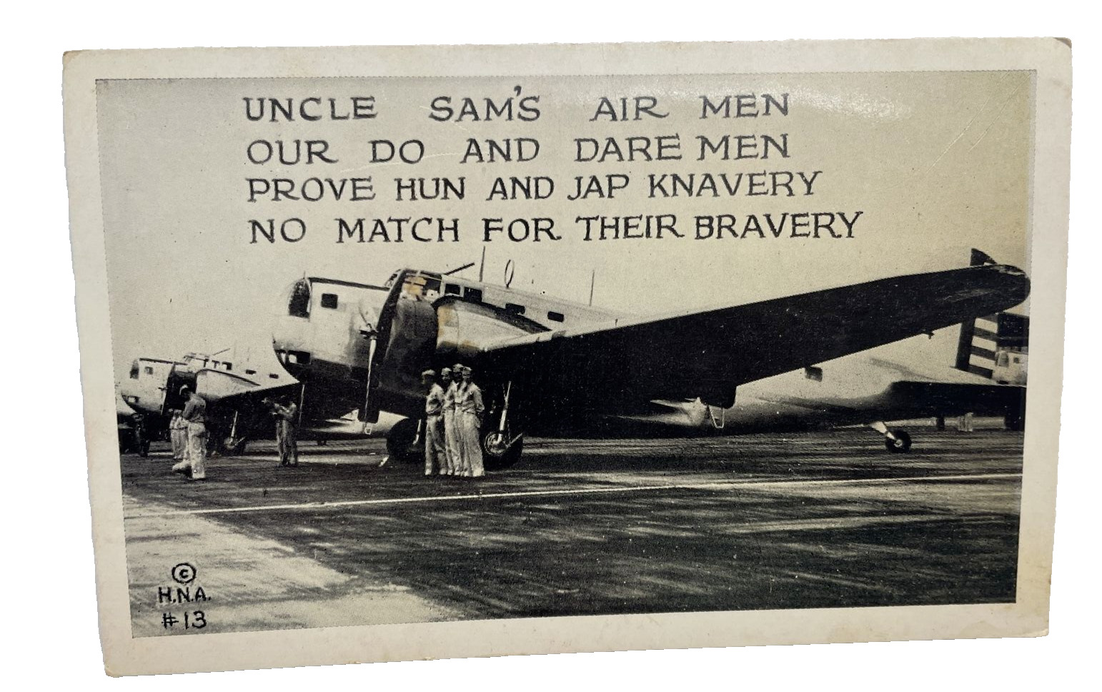 RPPC WW2 VERSE FIGHTER PLANE SOLDIERS UNCLE SAMS AIRMEN POSTCARD AIRCRAFT