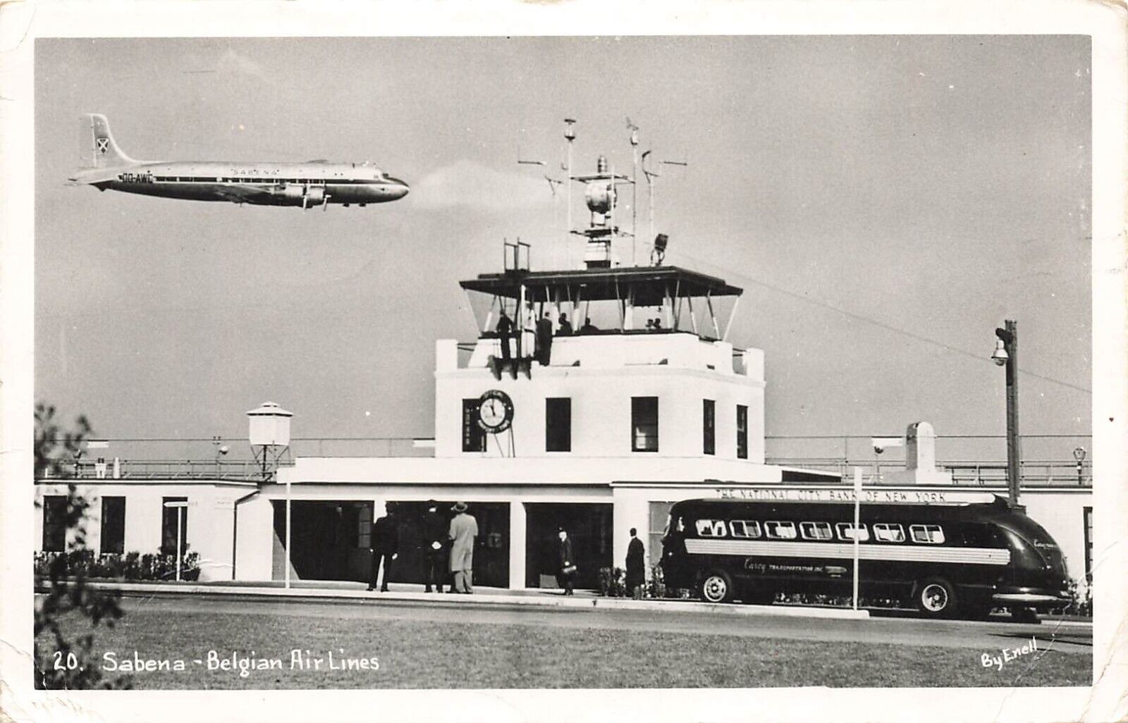 LP64 Sabena Belgian AirLines Aviation Airport Belgium RPPC Vintage Postcard