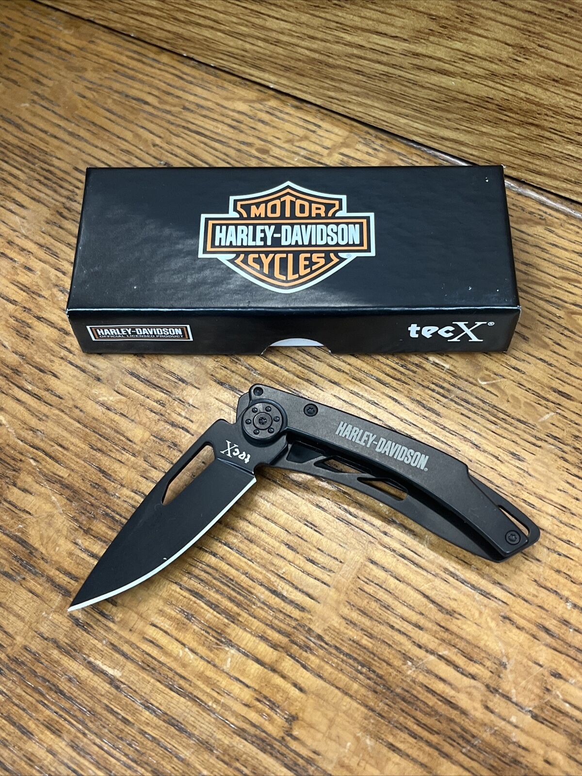 NEW HARLEY-DAVIDSON New Case Tec X Black Stonewash framelock Motorcycle knife