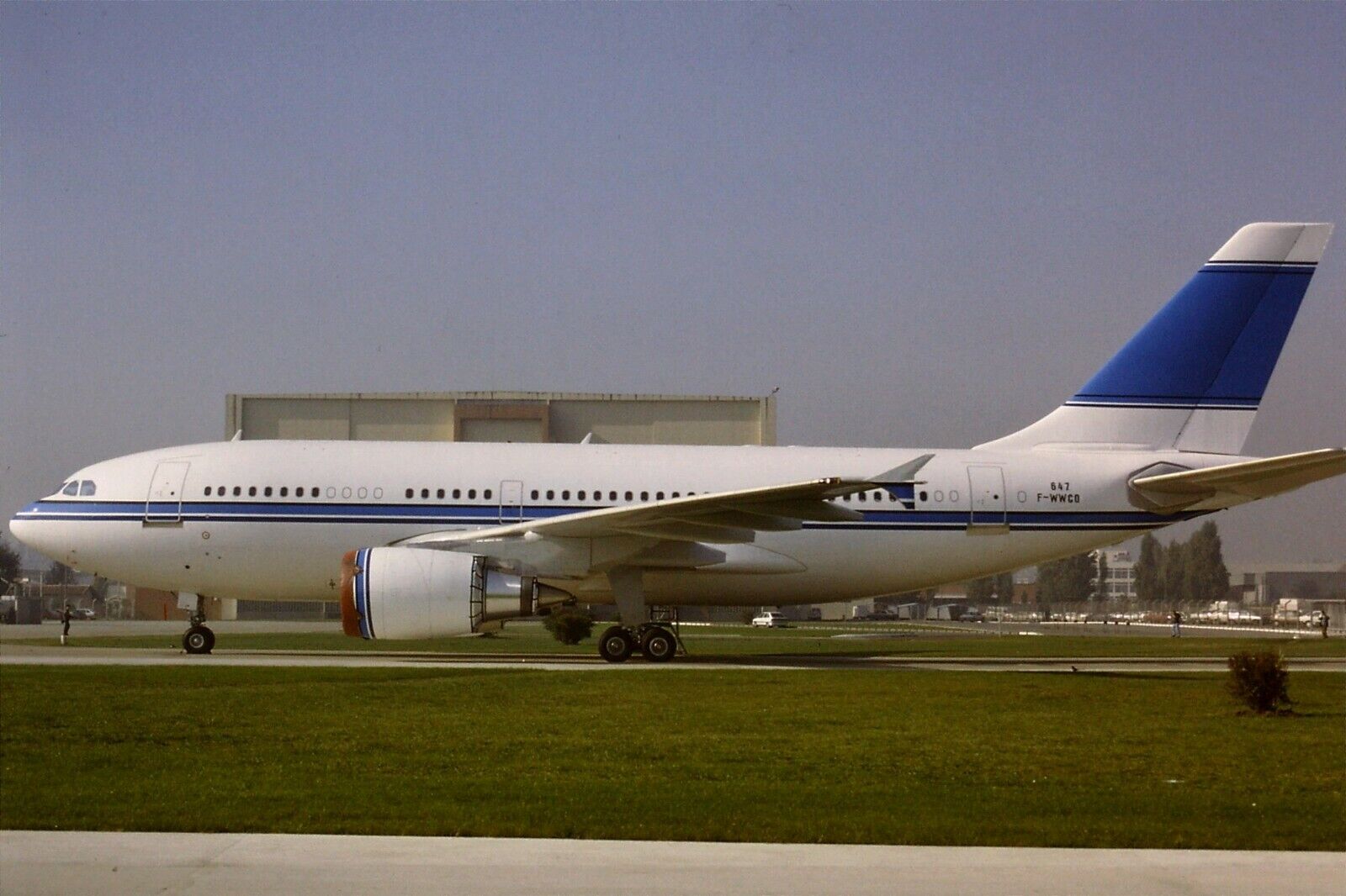 Original 35mm Colour Slide of Kuwait Airways A310-308 F-WWCQ 647 before delivery