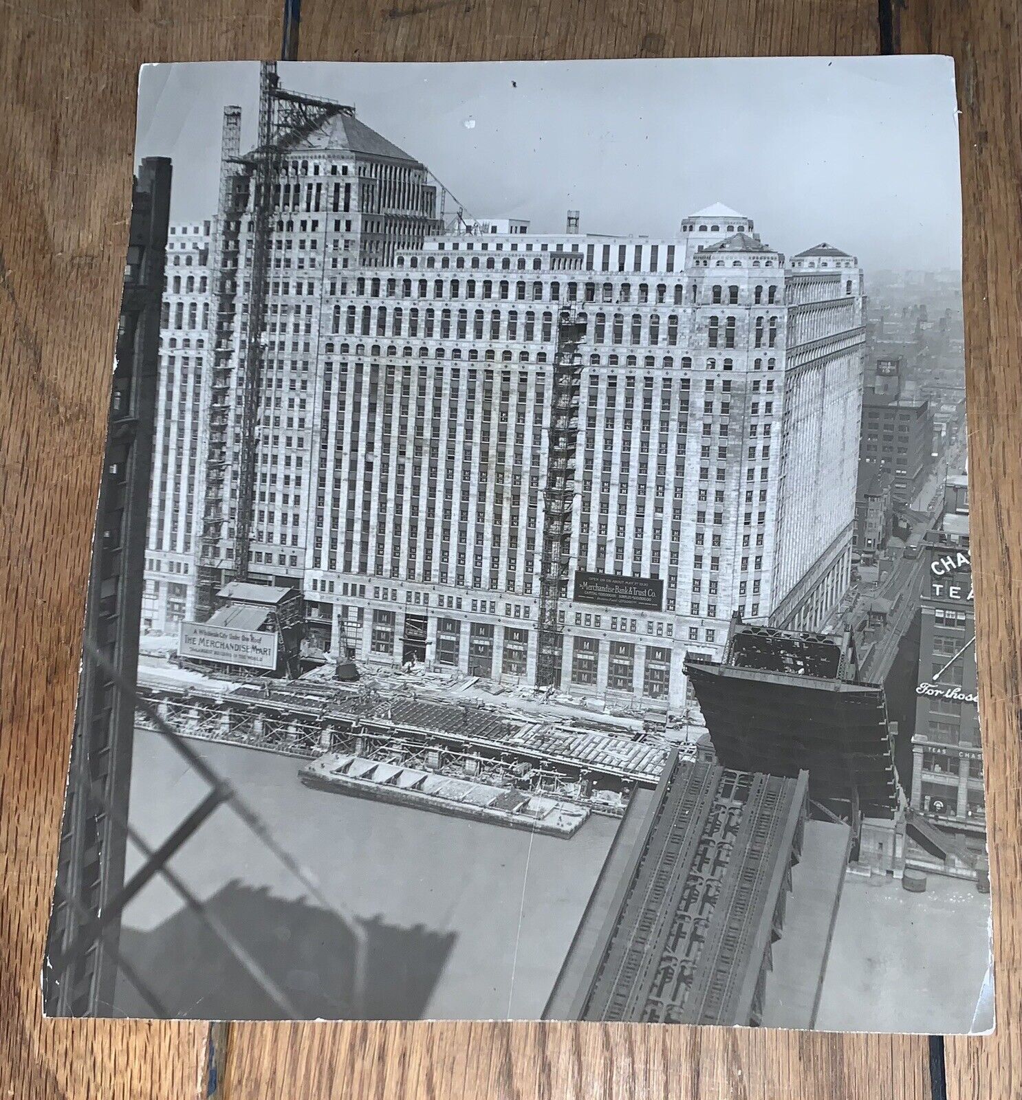 RARE VINTAGE 1930 CHICAGO MERCHANDISE MART CONSTRUCTION PHOTO PRESS PHOTO 8x10 