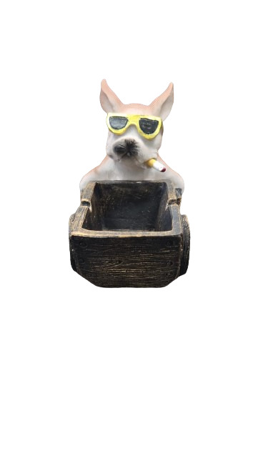 Ceramic Ashtray - Cool Dog Ashtray with trolly- Animal Design-Animal Ashtray