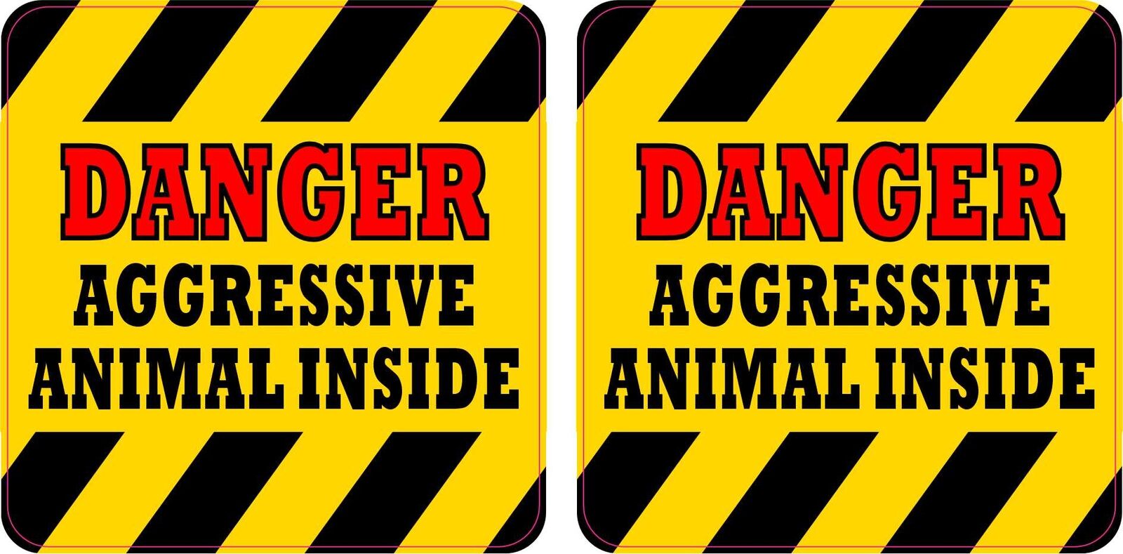 3in x 3in Danger Aggressive Animal Inside Vinyl Stickers Label Caution Decals