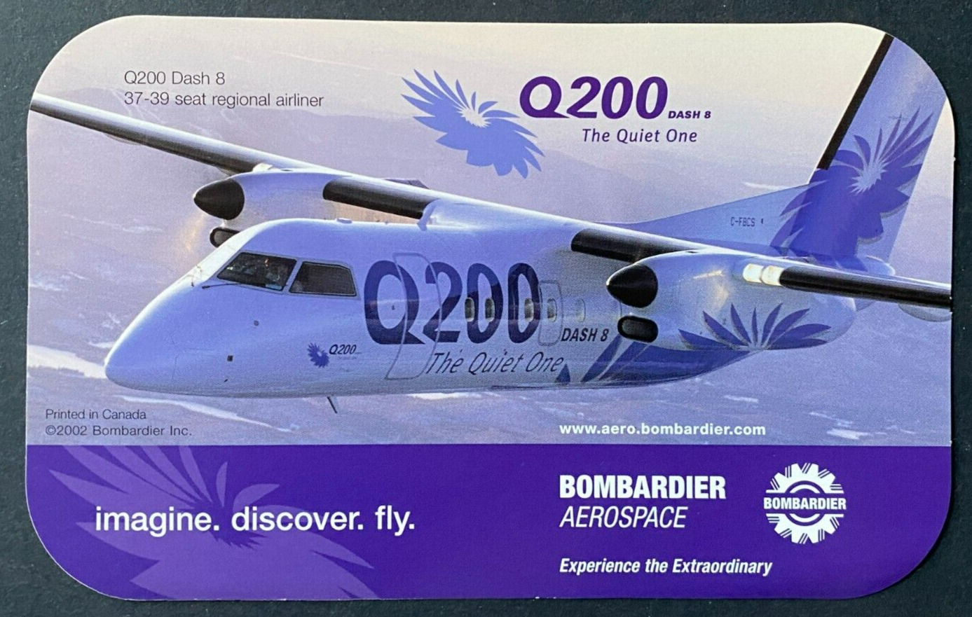 Bombardier Q200 Dash 8 Aircraft Sticker