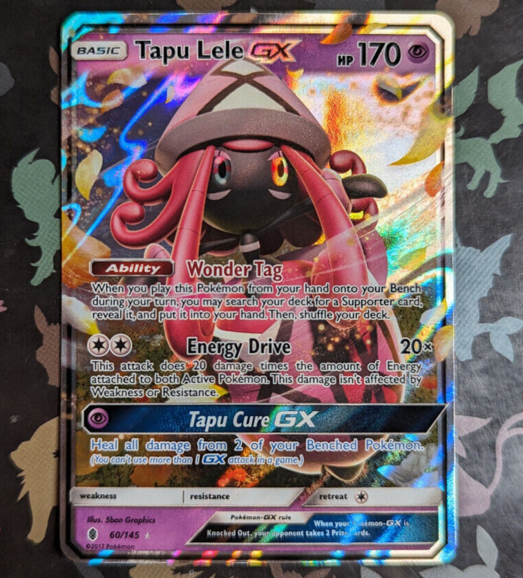 Tapu Lele GX 60/145 Ultra Rare Sun & Moon Guardians Rising Pokemon Card NM/Exc