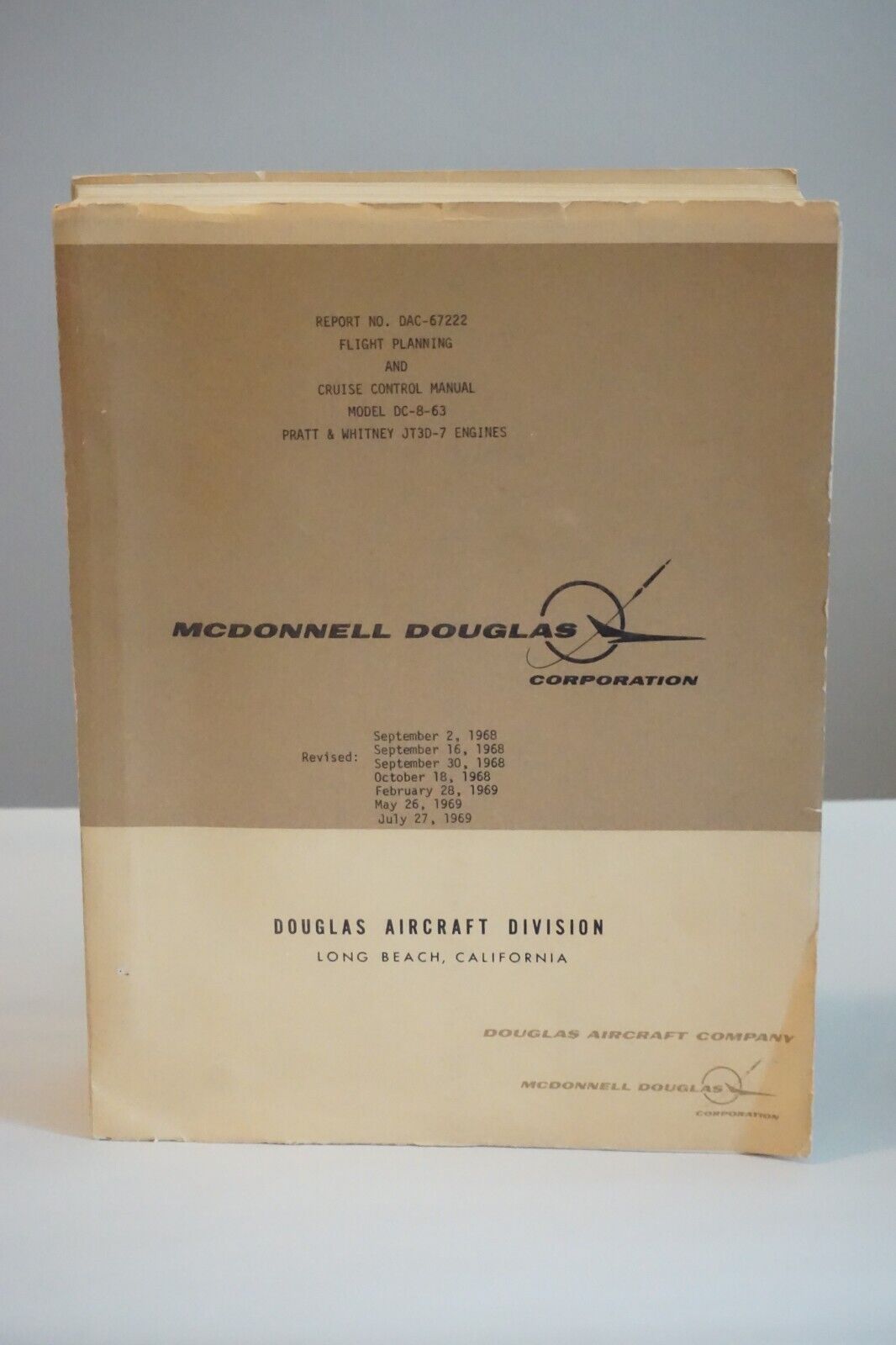 McDonnell Douglas DC-8-63 Flight Planning and Cruise Control Manual 1969