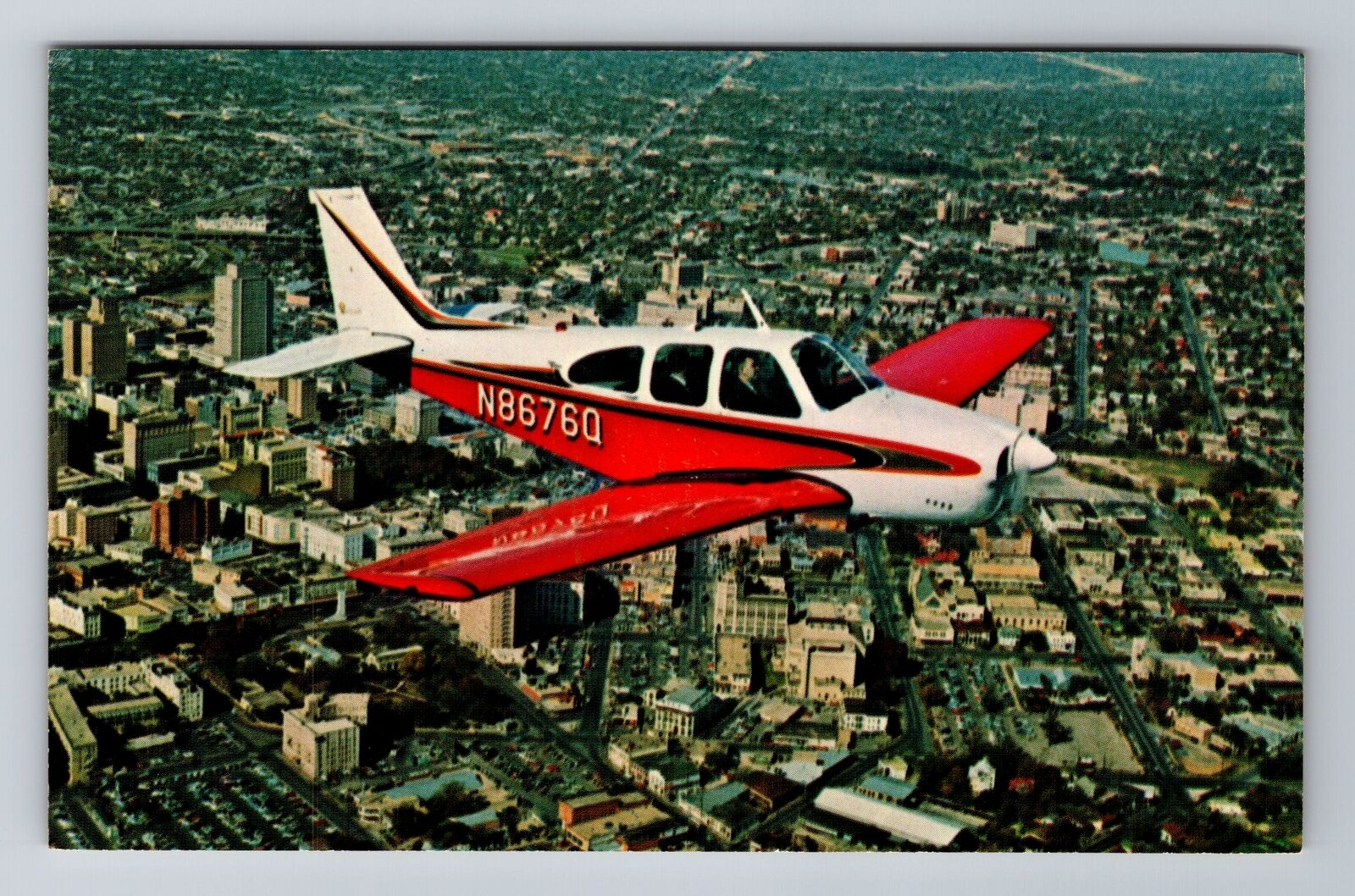 San Antonio TX-Texas, The Beechcraft C33 Debonair Airlines, Vintage Postcard