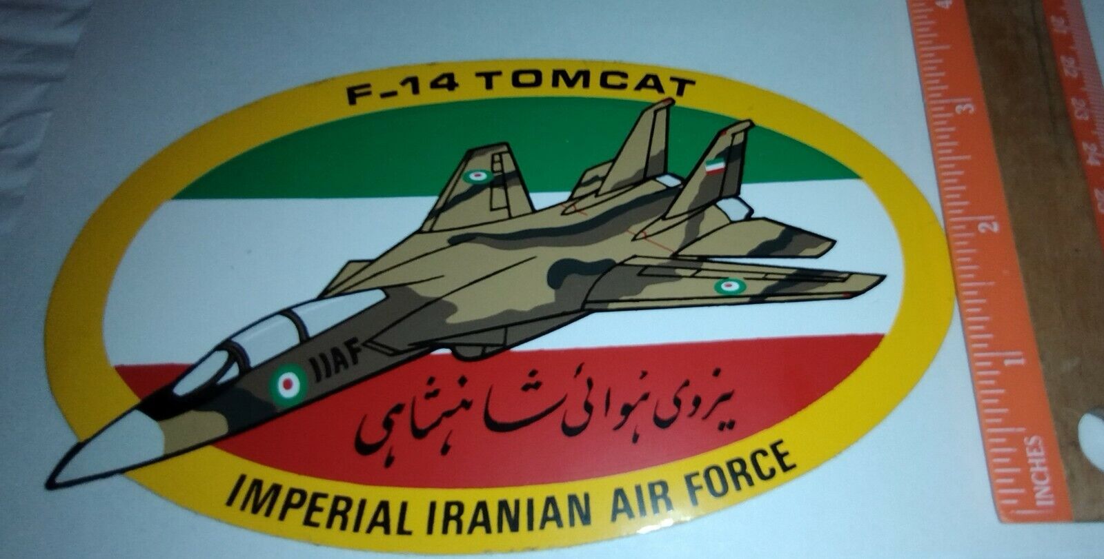 Vintage Grumman Aerospace Sticker F-14 Tomcat Imperial Iranian Air Force 3 * 5