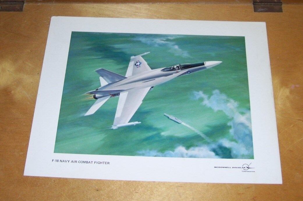 MCDONNELL DOUGLAS U.S. NAVY  F-18 FIGHTER  SPECIFICATION & DESCRIPTION CARD 