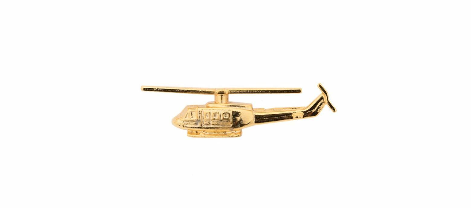 Bell 212 pin Badge ave.25mm finished 22 carat gold plate helicopter 