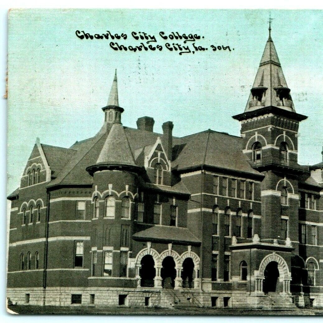 1909 Charles City IA College Photo Gertie Burma Ackley Hampton Mason Castle A4