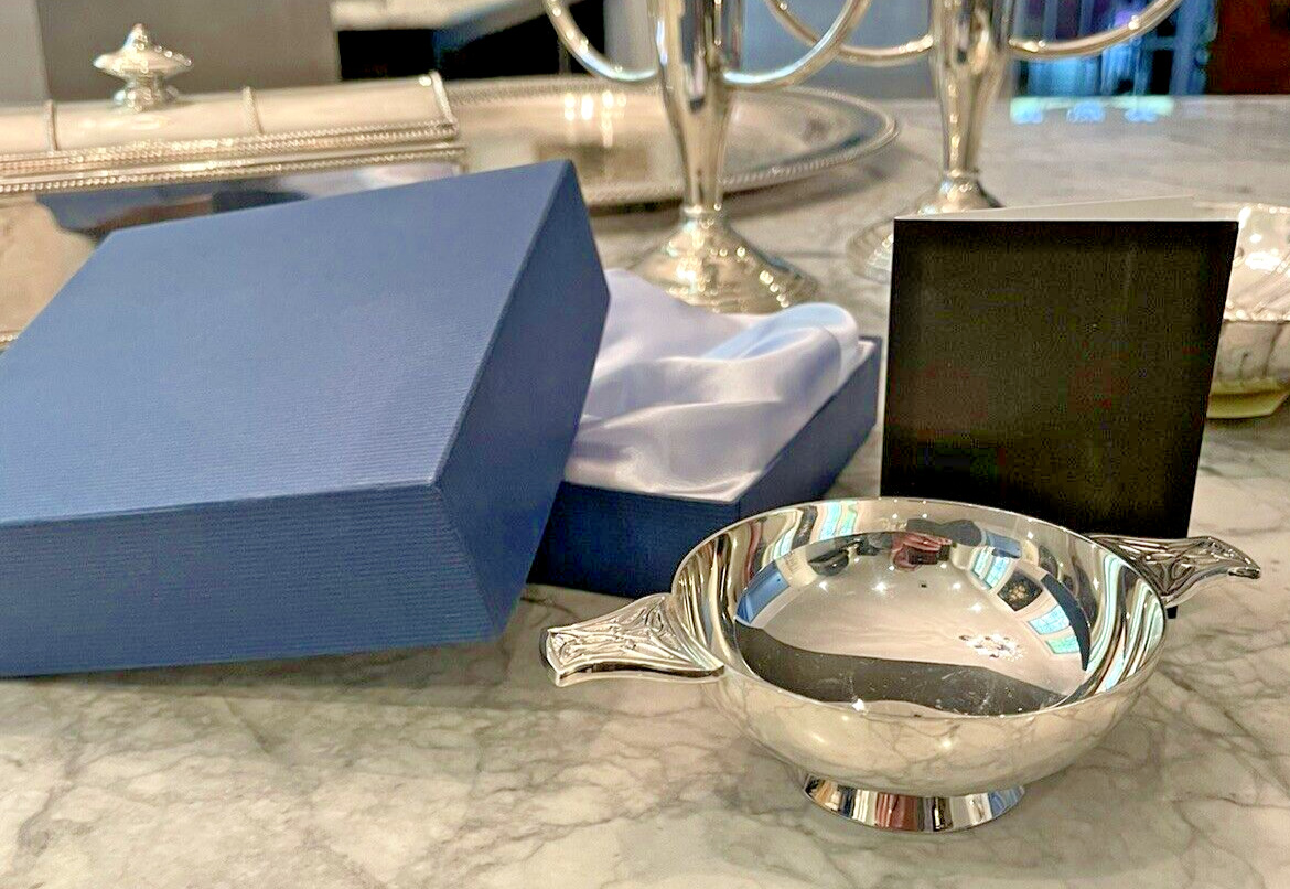 Pewter Scottish Quaich Langford & Co Cup of Friendship w Box & Card Perfect Gift