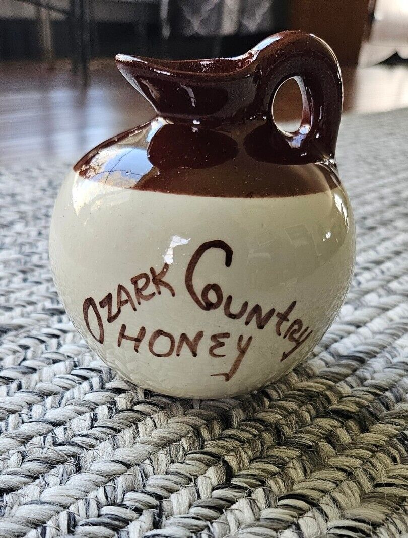 Vintage Stoneware Honey Pitcher Ozark Country Honey
