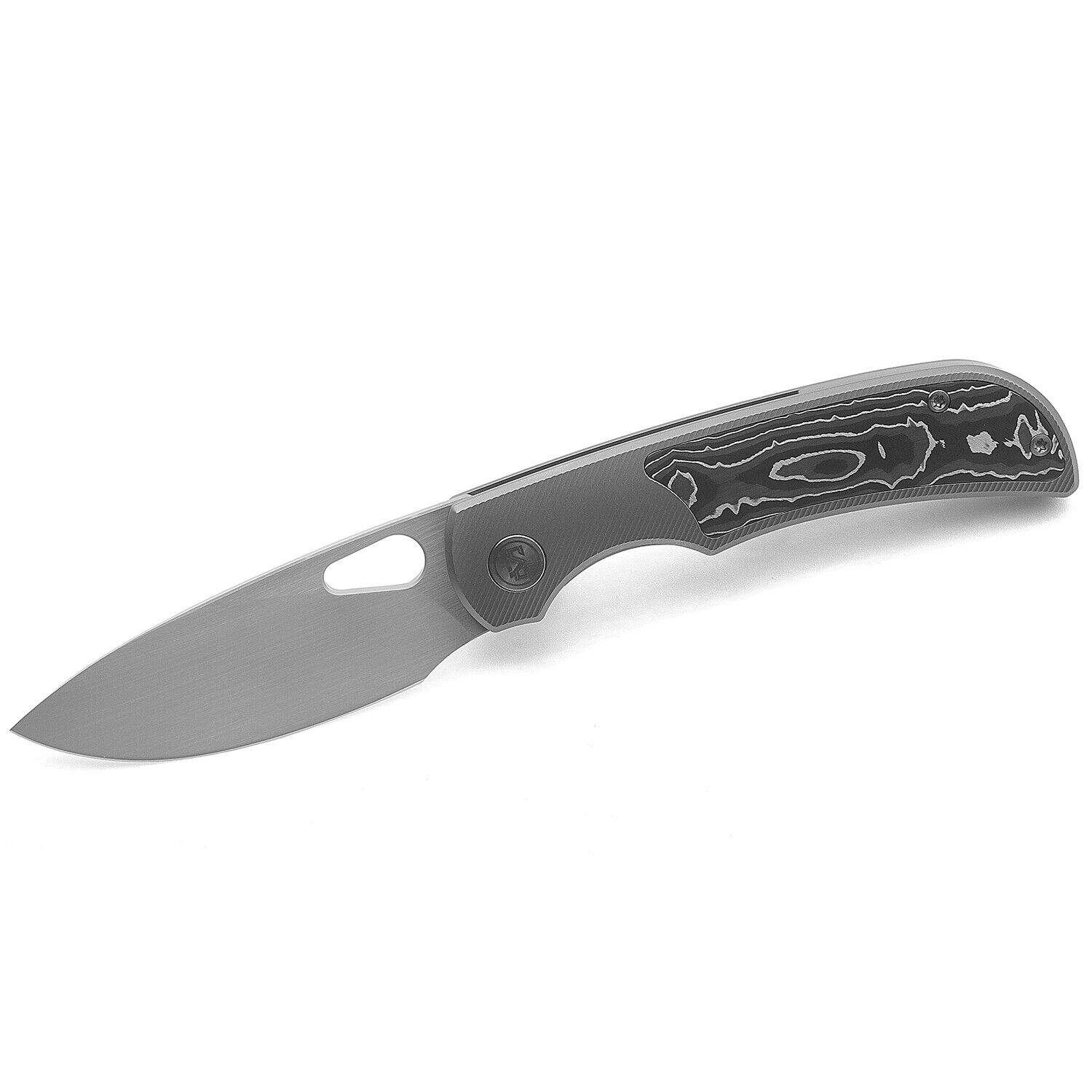 Miguron Moyarl Pocket Knife Titanium Silver Carbon Fiber Handle M390 MGR-621CSR