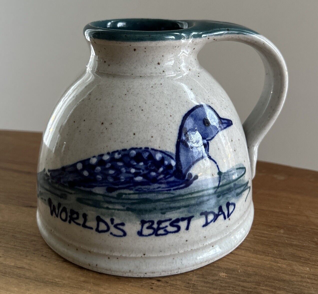 Great Bay Pottery No Spill Coffee Mug Wide Bottom World's Best Dad Father's Day