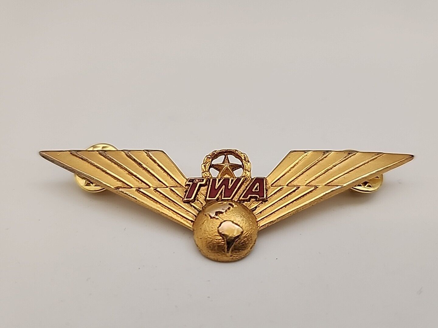 TWA Trans World Airlines Captain Wing 2nd Issue Blackinton 1/20 10K Gold Filled