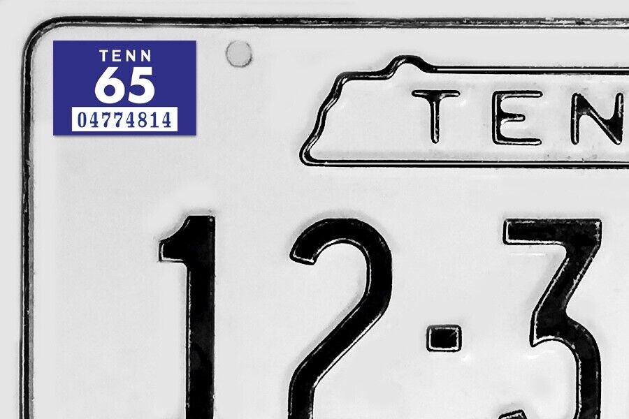 1965 Tennessee License Plate Registration Sticker, TENN