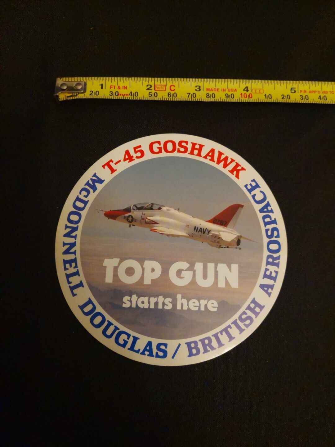 Vintage Militaria Decal Sticker T-45 Goshawk Mcdonell Douglas Aerospace Top Gun