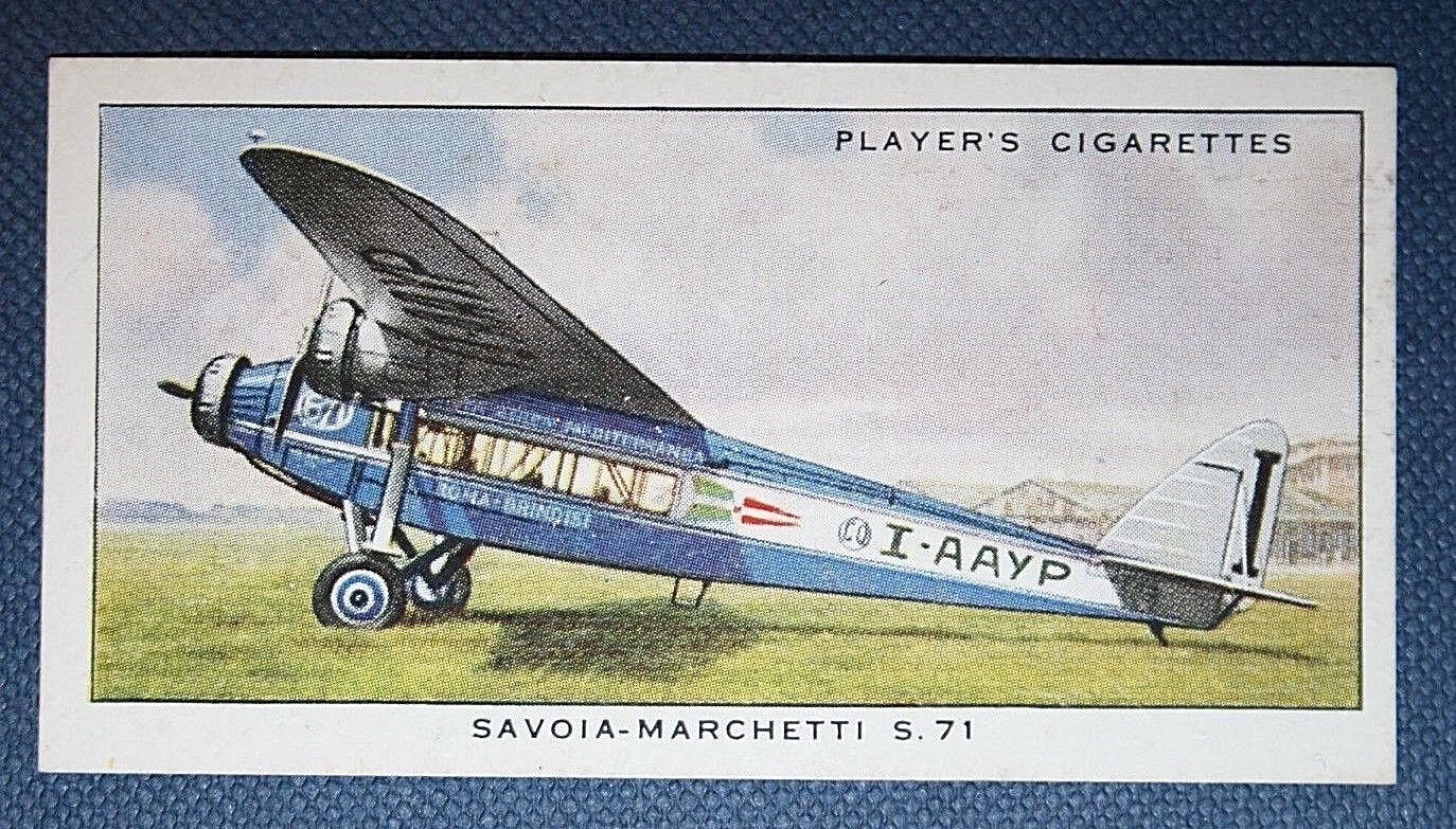 SAVOIA-MARCHETTI S71 Airliner   Vintage 1930\'s Aviation Card  WC20M