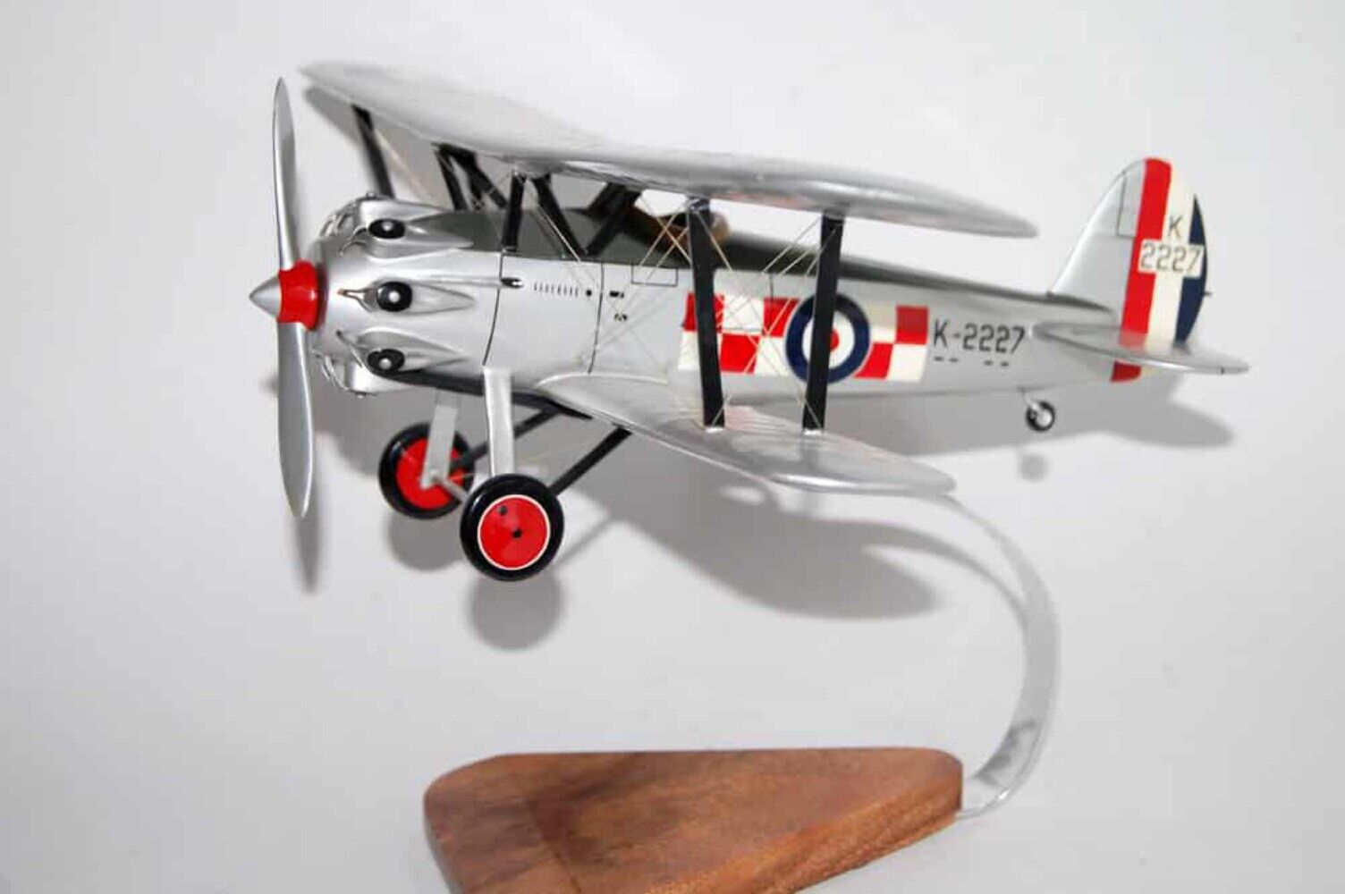 Bristol Bulldog Model, RAF, Mahogany, 1/24 Scale, Interwar Period, Fighter