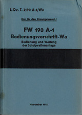 67 Page November 1941 Focke-Wulf Fw 190 A-1 Handbuch Flight Manual on CD picture