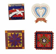 International Quilt Show Enamel Huston Texas And Chicago Illinois VTG  Set Of 4  picture