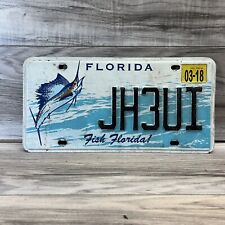 SPECIAL FLORIDA LICENSE PLATE FISH FLORIDA MARLIN FISH JH3UI MAN CAVE GARAGE picture