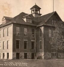 c1915 High School Building Original Shepherd Michigan Antique RPPC Post Card picture