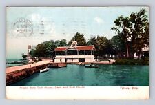 Toledo OH-Ohio, Middle Bass Club House, Dock & Boat House Vintage c1908 Postcard picture