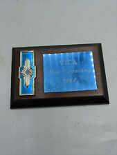 INDIANA VICA 1987 MOST OUTSTANDING WOOD PLASTIC ADVERTISING PLAQUE TROPHY VTG picture