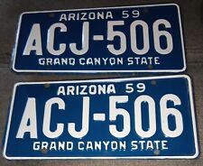 1959 Unissued, Unused pair of Arizona license plates ACJ-506 picture