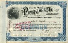 Pratt and Whitney Co. signed by F.A. Pratt as president - Autographed Stocks & B picture