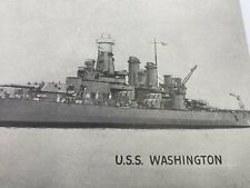 1940s  U.S.S. Washington  BB 56 North Carolina Class Fast Battleship Photograph picture