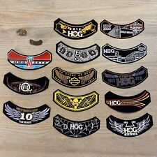 Lot of 13 HOG Harley Owners Group Patches 2009-2019, 2022 & 10 Yr Member Patch picture