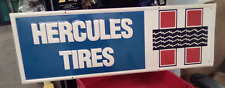 1980 Vintage Hercules Tires Embossed Advertising Sign 36x12 Wall Mount Shop picture
