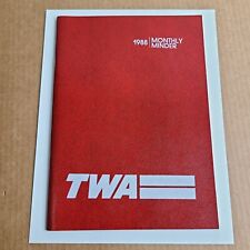 Vintage TWA Trans World Airlines Monthly Minder Planner 1988 New Old Stock Item picture