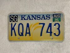 KANSAS LICENSE PLATE SG AUGUST 1996 KQA 743 picture