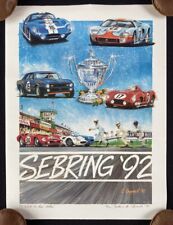 1992 Sebring CROWELL Signed Ltd Ed Poster Amoco Trophy Ford GT40 Shelby Daytona picture