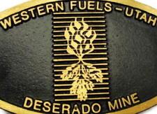 1970 Western Fuels-Utah Deserado Mine Western Black Enameled Vintage Belt Buckle picture