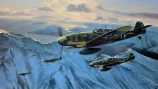 Arctic Hunters by Richard Taylor aviation art signed by Luftwaffe Fighter Pilots picture