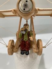 Wright Brothers Novelty Airplane Wood & Canvas Desk Decor  Handmade Rare Hanging picture