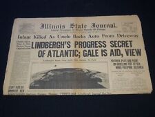 1927 MAY 21 ILLINOIS JOURNAL NEWSPAPER - LINDBERGH'S PROGRESS SECRET - NP 5818 picture