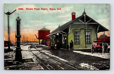 c1920 Postcard Knox IN Indiana Nickle Plate Depot Train Railroad S Klopot picture