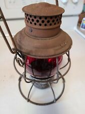 Rare B & O Railroad RED SAFETY FIRST Globe And Lantern Complete picture